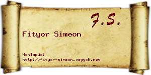 Fityor Simeon névjegykártya